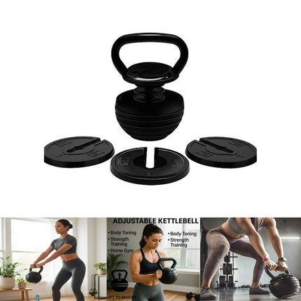 Adjustable Kettlebell Set 9kg-18kg Weight Lifting Gym Workout Fitness Exercise