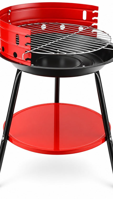 14" Round Charcoal BBQ Grill Portable Outdoor Garden Camping Picnic Wind Shield