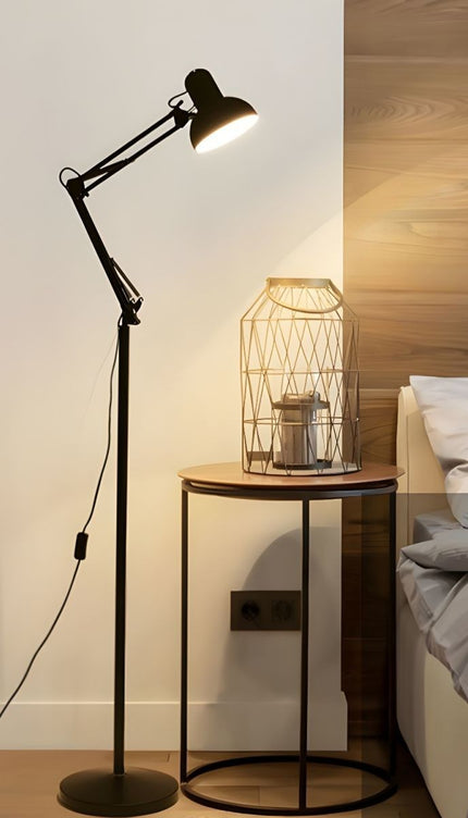 Modern Metal Floor Lamp Flexible Swing Arms for Reading Adjustable Swing Light