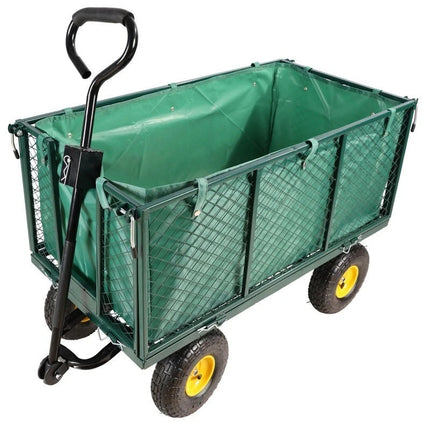 Garden Trolley TRAILER Deluxe High Sided Cart 500kg H Duty Festival Camping LARG