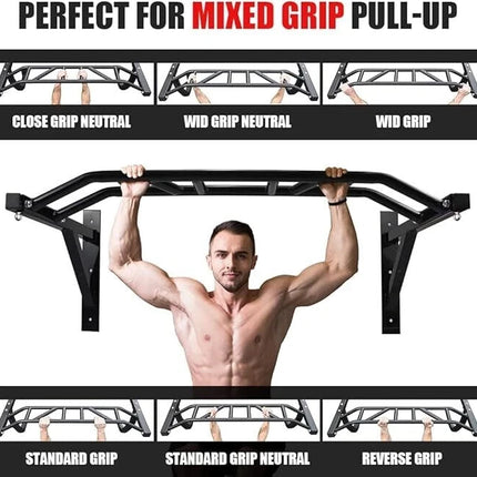 Multi Grip Door Pull Up Bar Wall Mounted Chin Up Heavy Duty Home Gym Station
