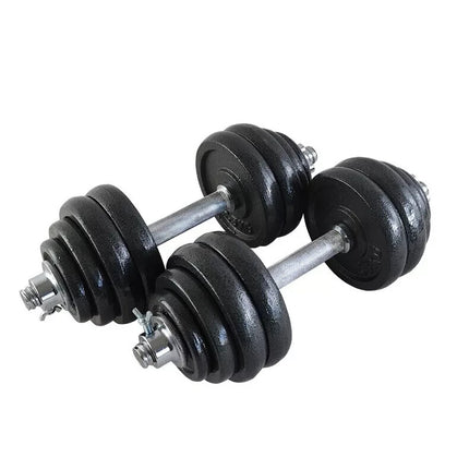 15KG Adjustable Cast Iron Dumbbell and Barbell Set