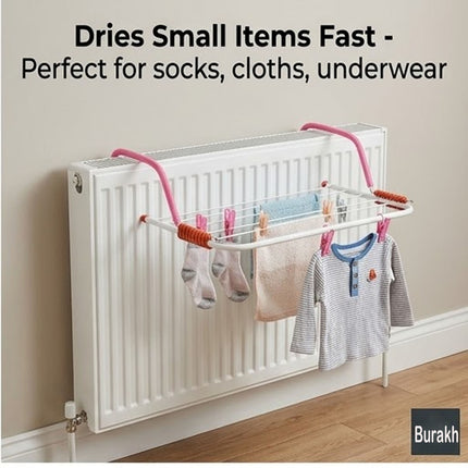Radiator Laundry Airer Dryer Rack 5 Bar Folding Clothes Towel Washing Rack 3M