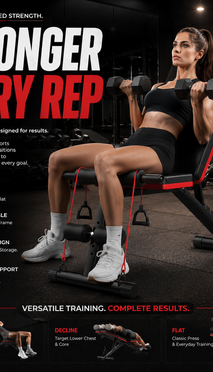 Adjustable Incline Weight Bench Foldable Strength Training Full Body Workout Gym