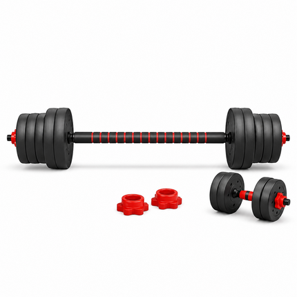 Adjustable Dumbbell Weight Set 6 in 1 Barbell Kettlebell Home Fitness Kit