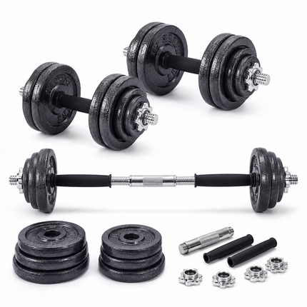 Cast Iron Dumbbell & Barbell Set – 50kg