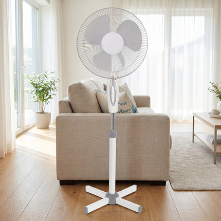 16” Fan Pedestal Oscillating Adjustable Height 3 Speed Powerful Airflow