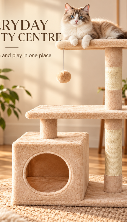 85cm Cat Tree Tower Sisal Scratching Post Condo Perch Activity Centre for Cats