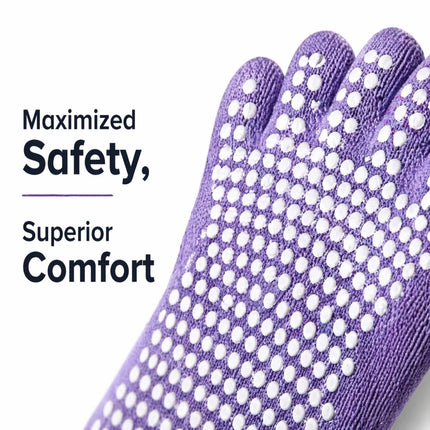 Toe Yoga Socks Purple Balance Pilates & Barre Workout Adults Non Slip Grip Socks