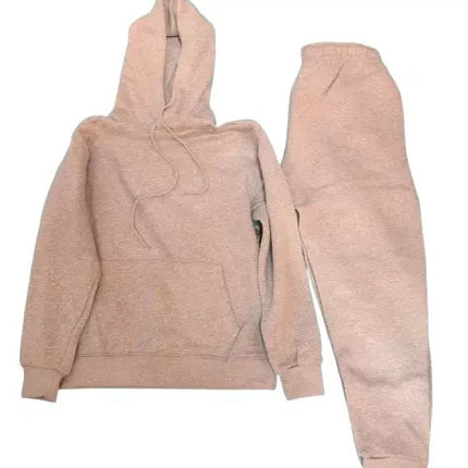 Mens Fleece Hoodie Contrast Top Bottom Gym Joggers Fitness Jogging Tracksuit Set