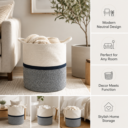 Cotton Rope Laundry Basket