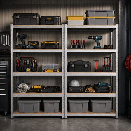 5 Tier Steel Garage Shelving Unit – Silver