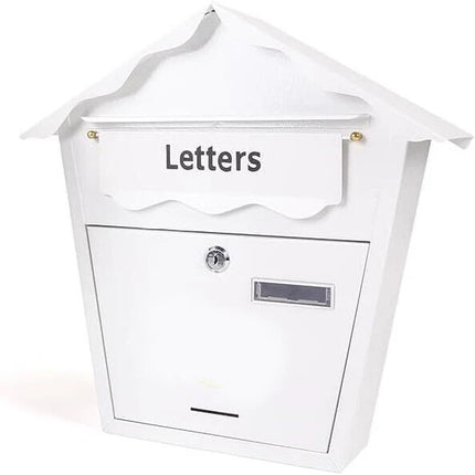 Large Lockable Outdoor Mail Post Box Steel Wall Mounted Letterbox with Keys