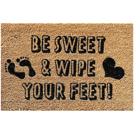 Coir Doormat Rug Non Slip Be Sweet Design Entrance Indoor Door Mat 60 x40cm