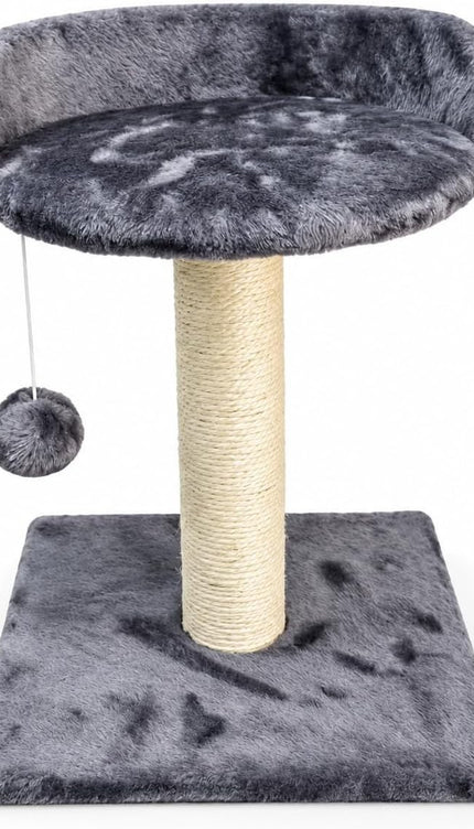 Compact Cat Tree 41cm Sisal Scratching Post Soft Plush Bed Hanging Ball Toy