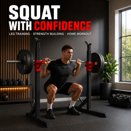 Adjustable Squat Rack Weight Bench Press Gym Push up Barbell Stand Holder