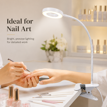LED Gooseneck Clip Desk Lamp USB Dimmable 3 Colour Modes 10 Brightness Level