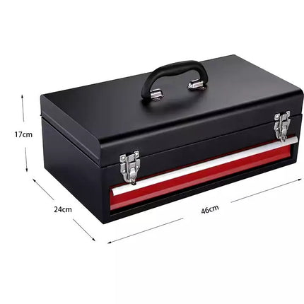 Lockable Tool box With 1 Drawer Portable Metal Tool Organizer Case Waterproof