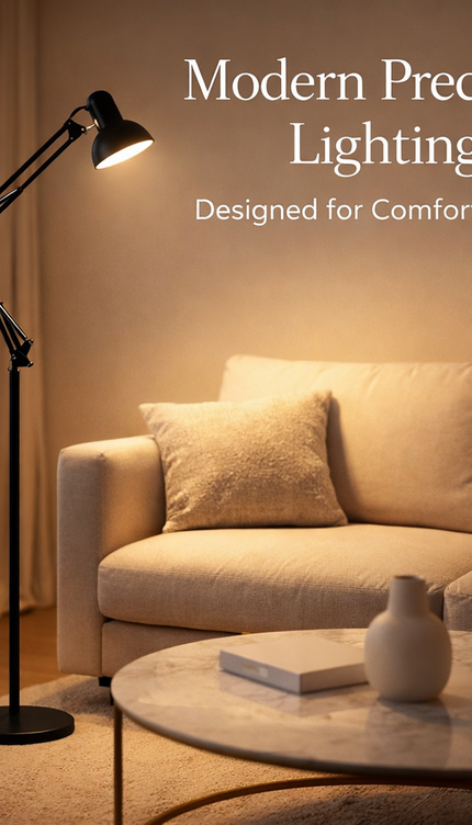 Modern Metal Floor Lamp Flexible Swing Arms for Reading Adjustable Swing Light