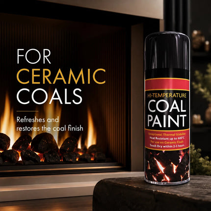 Black Coal Spray Paint 400ML High Temp Heat Resistant Ceramic Stove Gas 2-Pack