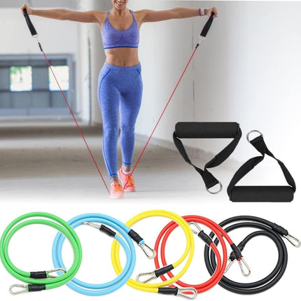 11PC Resistance Bands Set for Workout Exercise CrossFit Fitness & Yoga Training