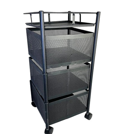 Rotating Storage Rack Trolley Cart Kitchen Bathroom Organizer Vegetable Shelf