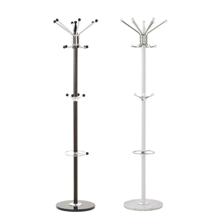 Freestanding Coat Rack Marble Base Stand Jacket Clothes Umbrella Garment Hanger
