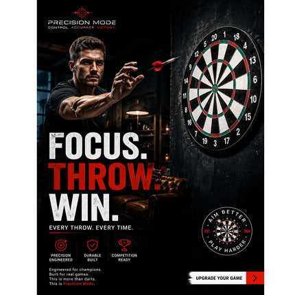 17" Double Sided Dart Board Game Set Round Family Tip Target Board With 6 Darts