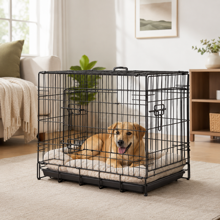 Pet Cage 24 Inch Dog Crate Portable Puppy Training Kennel Tray