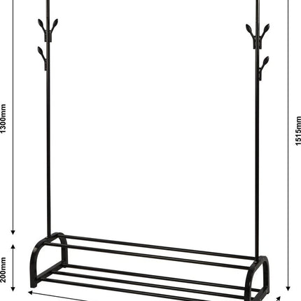 Heavy Duty Clothes Rail Rack Garment Hanging Stand with Shoe Shelves Storage