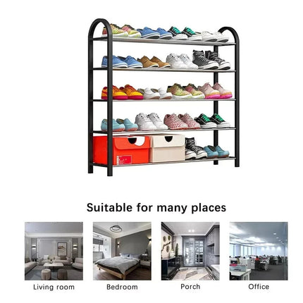 5 Tier Shoe Stand Rack Lightweight 20 Pairs Storage Compact Organizer Shelf