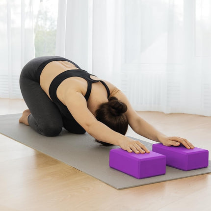 Yoga Gym Blocks Brick Foam Pair Exercise Training Pilates Meditation Anti Slip