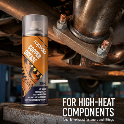 2x Rapide Copper Grease Spray 250ml Protects Lubricates Prevent Seizure Squeaks