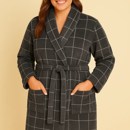 Unisex Cotton Terry Bathrobe Soft Towel Gown Dressing Robe Men Women