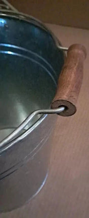 TRADITIONAL GALVANISED STRONG STEEL METAL BUCKET WITH WOODEN HANDLE 9L To 18L