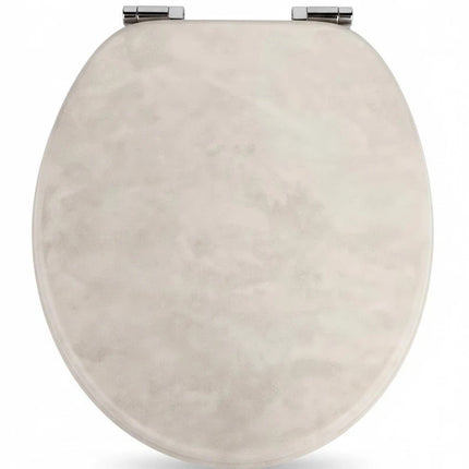 Universal Toilet Seat Natural Stone Effect Wooden Bathroom WC Seat &Fittings 18"