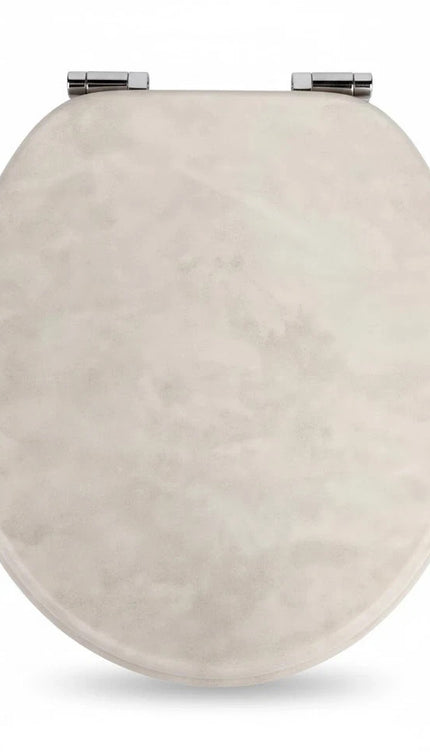 Universal Toilet Seat Natural Stone Effect Wooden Bathroom WC Seat &Fittings 18"