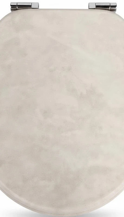 Universal Toilet Seat Natural Stone Effect Wooden Bathroom WC Seat &Fittings 18"