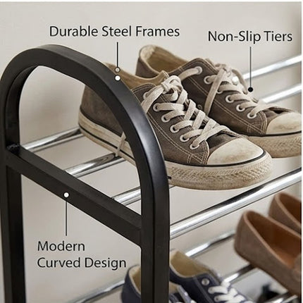 3-Tier Black Shoe Rack Stand
