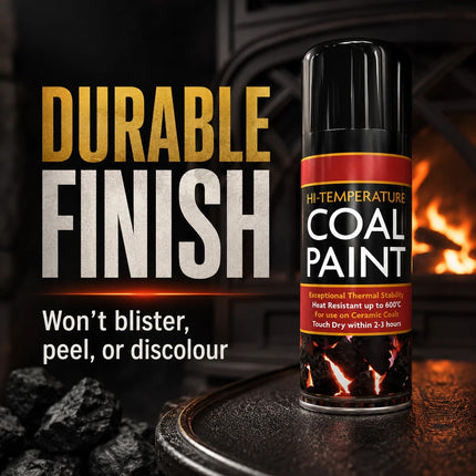 Black Coal Spray Paint 400ML High Temp Heat Resistant Ceramic Stove Gas 2-Pack