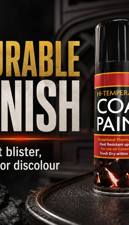 Black Coal Spray Paint 400ML High Temp Heat Resistant Ceramic Stove Gas 2-Pack