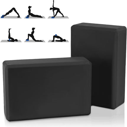 Yoga Gym Blocks Brick Foam Pair Exercise Training Pilates Meditation Anti Slip