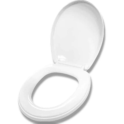 Universal Soft Close Toilet Seat White Plastic Oval Bathroom WC Lid with Fitting