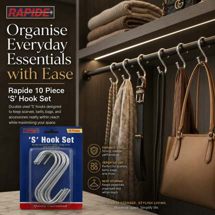 Stainless Steel S Hooks – Pack