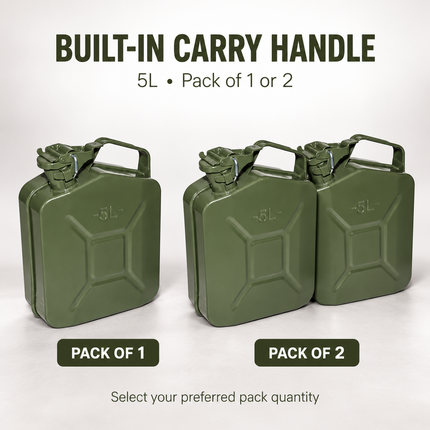 Metal Jerry Can 5L 10L 20L & Spout Heavy Duty Petrol Diesel Storage Container