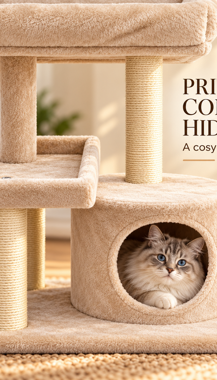 Mid-Height Cat Tree Tower 80CM Multi Level Activity Centre Sisal Scratching Post
