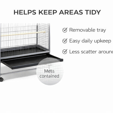 Steel Standing Cage for Cockatiels, Parrots & Pigeons Large Flight Bird Kin