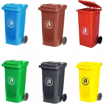 Outdoor Wheelie Bin Trash Can 100L/120L EN840 Large Rubbish Waste Dustbin