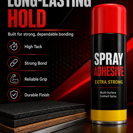 Heavy Duty Spray Adhesive Glue 500ml Extra Strong Bond Carpet Tile Fabric