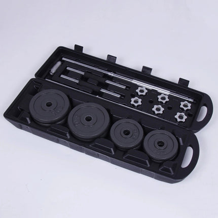 Adjustable Dumbbell Barbell Set Cast Iron 15-50KG Body Building Set - Box Damage